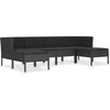 Image de vidaXL - 6-delige - Loungeset - met - kussens - poly - rattan - zwart