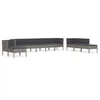 Image de vidaXL - 10-delige - Loungeset - met - kussens - poly - rattan - grijs