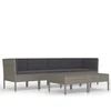 Image de vidaXL - 6-delige - Loungeset - met - kussens - poly - rattan - grijs