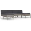 Image de vidaXL - 6-delige - Loungeset - met - kussens - poly - rattan - grijs