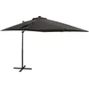 Image de vidaXL - Zweefparasol - met - paal - en - LED-verlichting - 250 - cm - antracietkleur