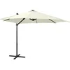 Image de vidaXL - Zweefparasol - met - paal - en - LED-verlichting - 300 - cm - zandkleurig