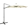 Image de vidaXL - Zweefparasol - met - paal - en - LED-verlichting - 300 - cm - zandkleurig