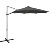 Image de vidaXL - Zweefparasol - met - paal - en - LED-verlichting - 300 - cm - antracietkleur