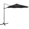 Image de vidaXL - Zweefparasol - met - paal - en - LED-verlichting - 300 - cm - zwart