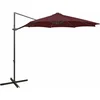 Image de vidaXL - Zweefparasol - met - paal - en - LED-verlichting - 300 - cm - bordeauxrood