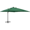 Image de vidaXL - Zweefparasol - met - paal - en - LED-verlichting - 300 - cm - groen