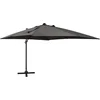 Image de vidaXL - Zweefparasol - met - paal - en - LED-verlichting - 300 - cm - antracietkleur