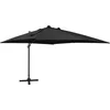 Image de vidaXL - Zweefparasol - met - paal - en - LED-verlichting - 300 - cm - zwart