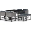 Image de vidaXL - 9-delige - Tuinset - met - kussens - poly - rattan - grijs
