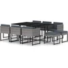 Image de vidaXL - 11-delige - Tuinset - met - kussens - poly - rattan - grijs