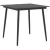 Image de vidaXL - Tuintafel - 80x80x74 - cm - staal - en - glas - zwart