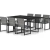 Image de vidaXL - 7-delige - Tuinset - met - kussens - poly - rattan - grijs