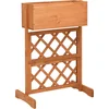 Image de vidaXL - Latwerkplantenbak - 45x30x74 - cm - massief - vurenhout - oranje
