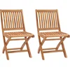 Image de vidaXL - Opklapbare - stoelen, - 2 - stuks, - massief - teakhout