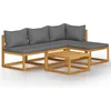 Image de vidaXL - 5-delige - Loungeset - met - kussens - massief - acaciahout