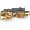 Image de vidaXL - 7-delige - Loungeset - met - kussens - massief - acaciahout