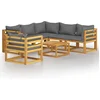 Image de vidaXL - 7-delige - Loungeset - met - kussens - massief - acaciahout