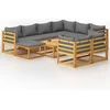 Image de vidaXL - 10-delige - Loungeset - met - kussens - massief - acaciahout