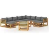 Image de vidaXL - 12-delige - Loungeset - met - kussens - massief - acaciahout