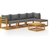 Image de vidaXL - 6-delige - Loungeset - met - kussens - massief - acaciahout