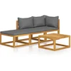 Image de vidaXL - 4-delige - Loungeset - met - kussens - massief - acaciahout