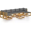 Image de vidaXL - 8-delige - Loungeset - met - kussens - massief - acaciahout