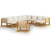 Image de vidaXL - 12-delige - Loungeset - met - kussens - massief - acaciahout - crème