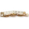 Image de vidaXL - 12-delige - Loungeset - met - kussens - massief - acaciahout - crème