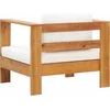 Image de vidaXL - 4-delige - Loungeset - met - kussens - massief - acaciahout - crème