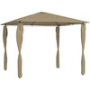 Image de vidaXL - Prieel - met - paalhoezen - 160 - g/m² - 3x3x2,6 - m - taupe