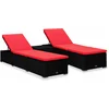 Image de vidaXL - 3-delige - Ligbeddenset - met - theetafel - poly - rattan - zwart