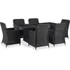 Image de vidaXL - 7-delige - Tuinset - poly - rattan - zwart