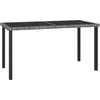 Image de vidaXL - Tuintafel - 140x70x73 - cm - poly - rattan - grijs