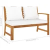 Image de vidaXL - 5-delige - Loungeset - met - kussens - massief - acaciahout - crème