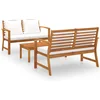 Image de vidaXL - 3-delige - Loungeset - met - kussens - massief - acaciahout