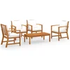 Image de vidaXL - 5-delige - Loungeset - met - kussens - massief - acaciahout