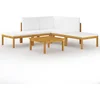 Image de vidaXL - 6-delige - tuinloungeset - met - kussens - crèmekleurig - acaciahout - en - touw