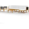 Image de vidaXL - 7-delige - tuinloungeset - met - kussens - crèmekleurig - acaciahout - en - touw
