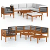 Image de vidaXL - 8-delige - tuinloungeset - met - kussens - crèmekleurig - acaciahout - en - touw