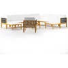 Image de vidaXL - 12-delige - tuinloungeset - met - kussens - crèmekleurig - acaciahout - en - touw