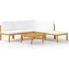 Image de vidaXL - 6-delige - tuinloungeset - met - kussens - crèmekleurig - acaciahout - en - touw