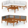 Image de vidaXL - 5-delige - tuinloungeset - met - kussens - crème - 63x63 - cm