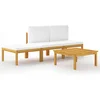 Image de vidaXL - 4-delige - tuinloungeset - met - kussens - crème - 63x63 - cm