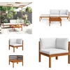 Image de vidaXL - 4-delige - tuinloungeset - met - kussens - crème - 63x63 - cm