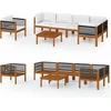 Image de vidaXL - 7-delige - tuinloungeset - met - kussens - crème - 63x63 - cm