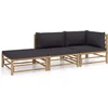 Image de vidaXL - 3-delige - Loungeset - met - donkergrijze - kussens - bamboe