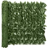 Image de vidaXL - Balkonscherm - met - donkergroene - bladeren - 500x75 - cm