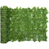 Image de vidaXL - Balkonscherm - met - groene - bladeren - 300x75 - cm