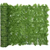 Image de vidaXL - Balkonscherm - met - groene - bladeren - 600x100 - cm